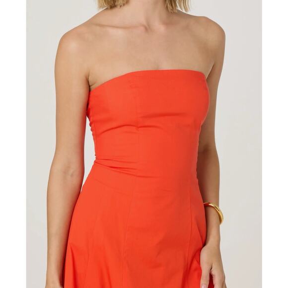 ASTR Women's Sleeveless Bubble Hem Dress Tangerine Size Large NWTS - Picture 3 of 8
